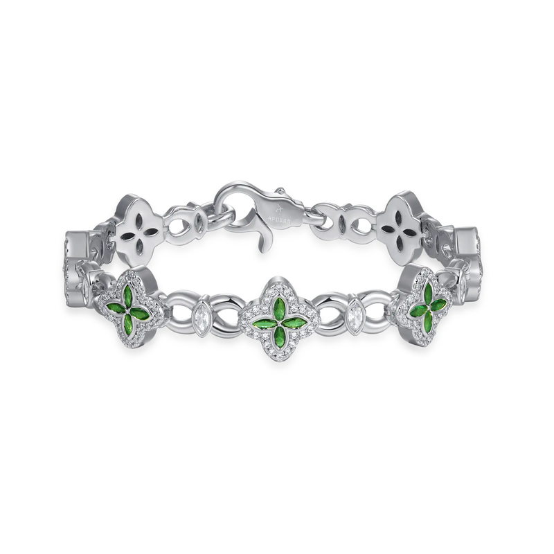 Iced Clover Moissanite Blessing Bracelet - APORRO