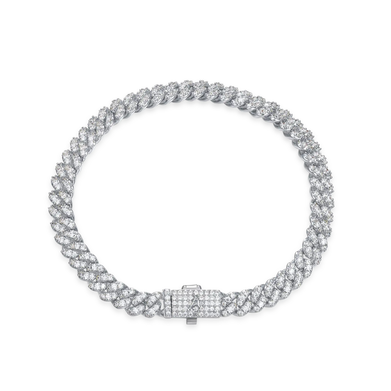 Micro Round Cut Cuban Link Bracelet - 6mm - APORRO