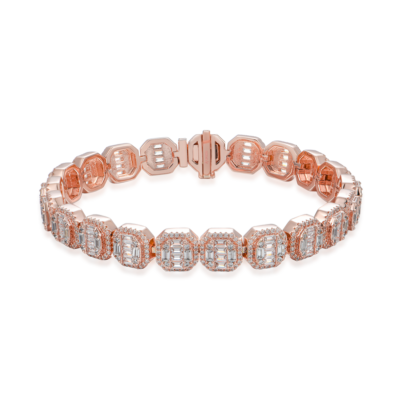 Baguette Clustered Tennis Bracelet - 8mm - APORRO