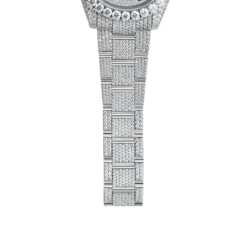 Custom 44mm Bust Down Moissanite Diamond Watch - APORRO