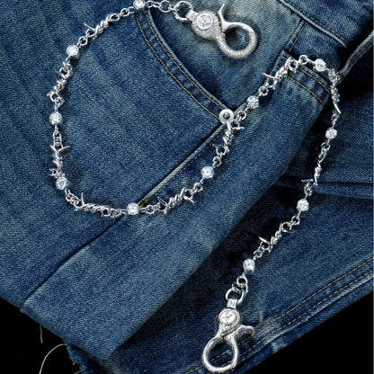 Moissanite Thorned Brilliance Chain & Wallet Chain