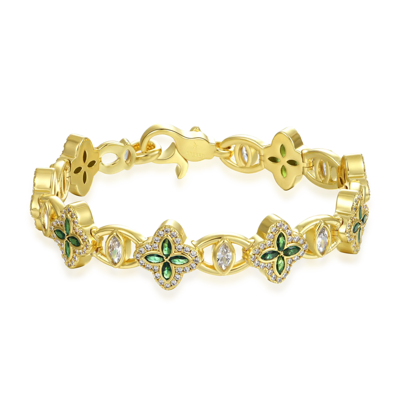 Iced Clover Moissanite Blessing Bracelet - APORRO