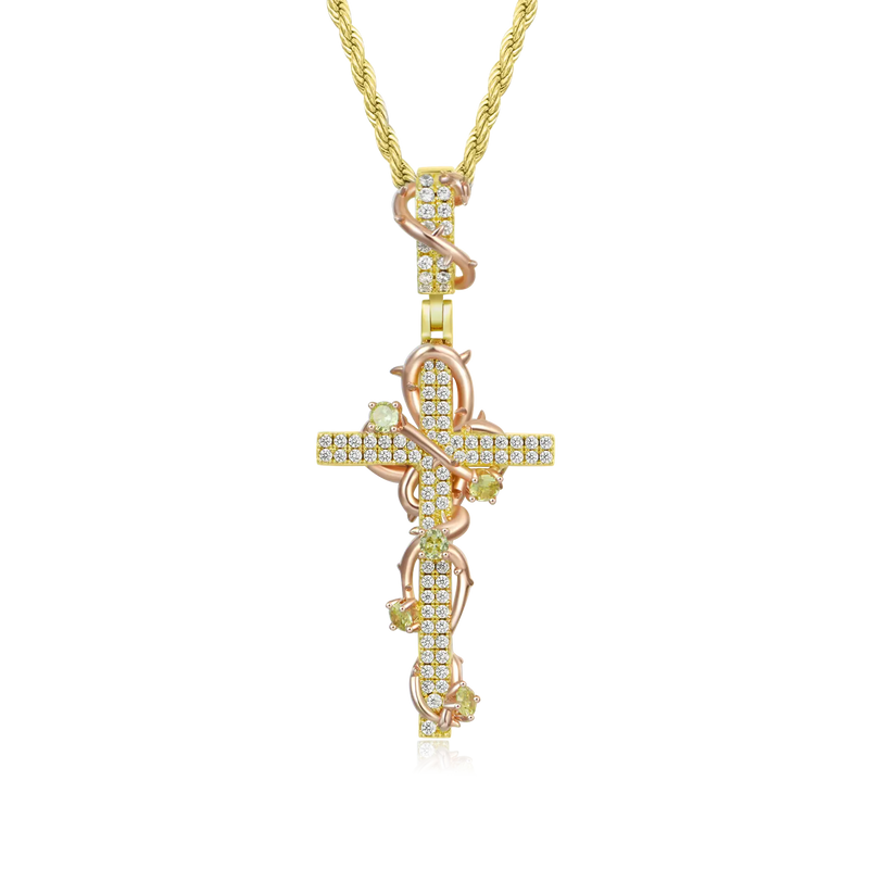 Thorned Rose Cross Pendant - APORRO