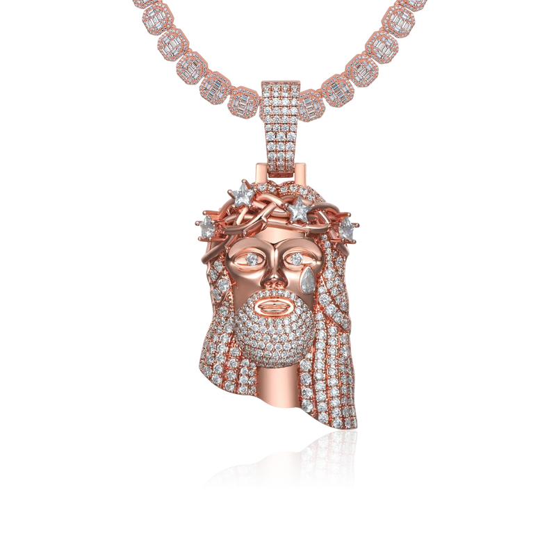 Rose Gold Stellar Jesus Pendant - Medium - APORRO