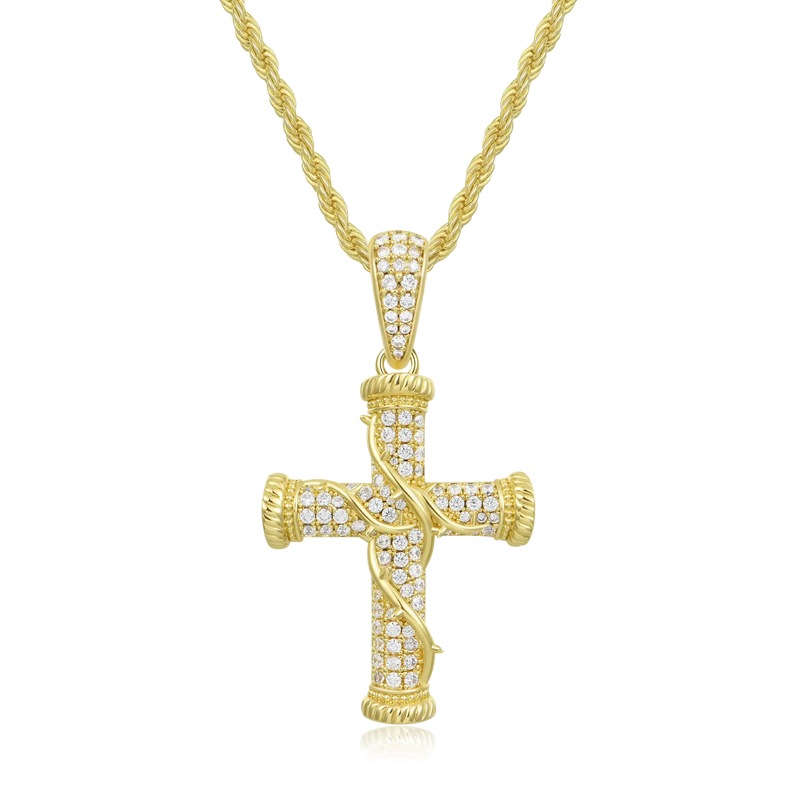 Roman Pillar Thorn Cross Pendant - APORRO