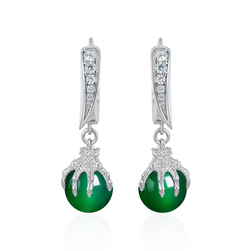 WONG Ⅱ Ridge Iced Out Jade Drop Earrings - Urban Jewelry - APORRO