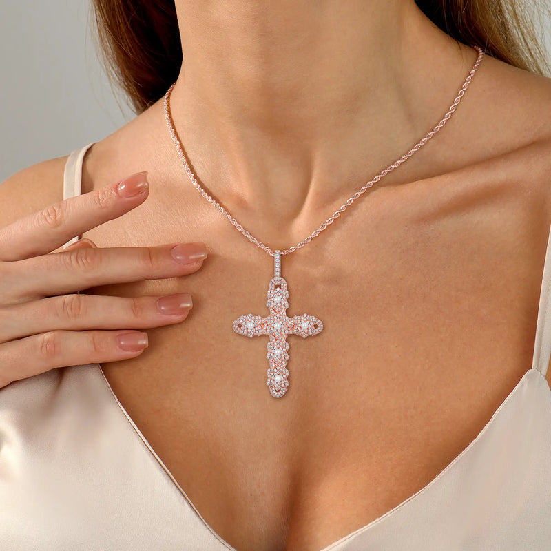 Pearl Rose Cross Pendant - APORRO