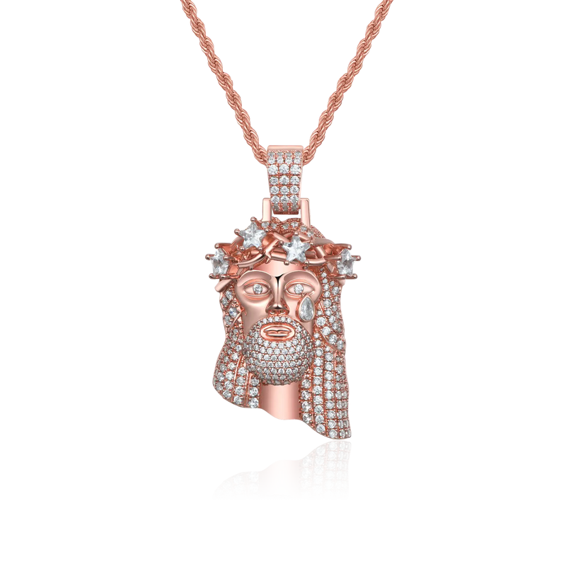 Rose Gold Stellar Jesus Pendant - Small - APORRO