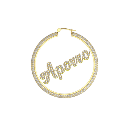 Custom 45mm Name Hoop Earring