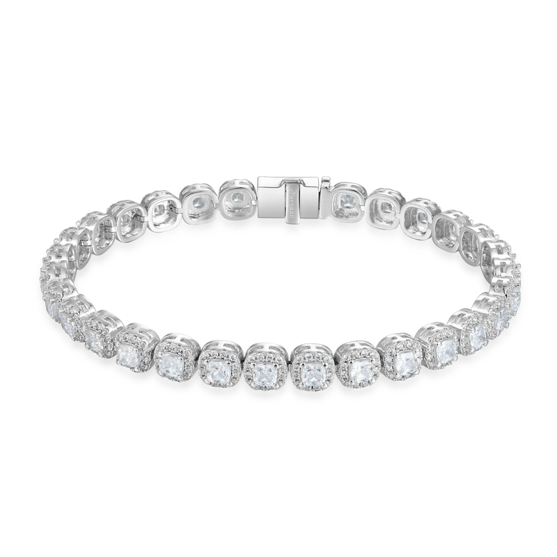 Cushion-Cut Clustered Tennis Bracelet - 7mm - APORRO