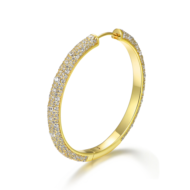 Large Paved Hoop Earring - Single - APORRO