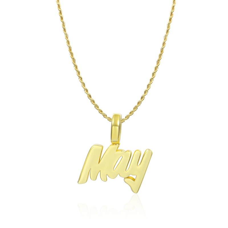 Custom 10K Solid Gold Font Pendant