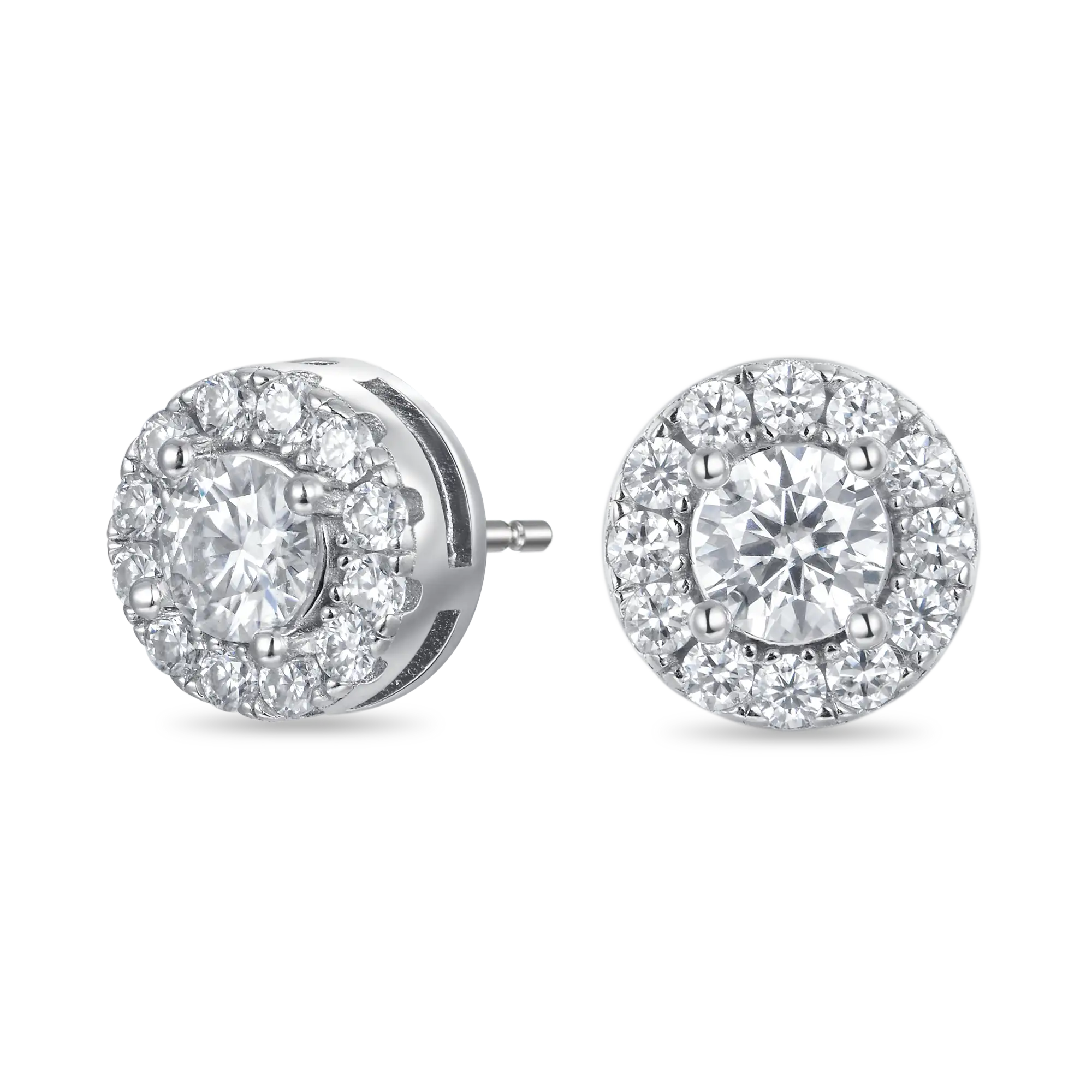 Halo Round Cut Stud Earring