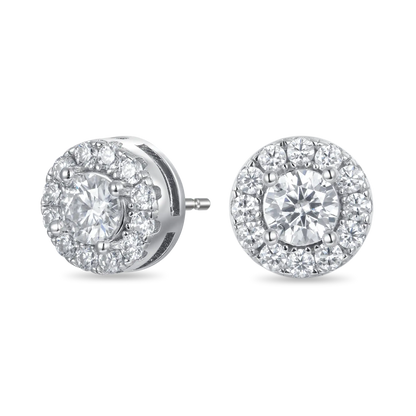 Halo Round Cut Stud Earring