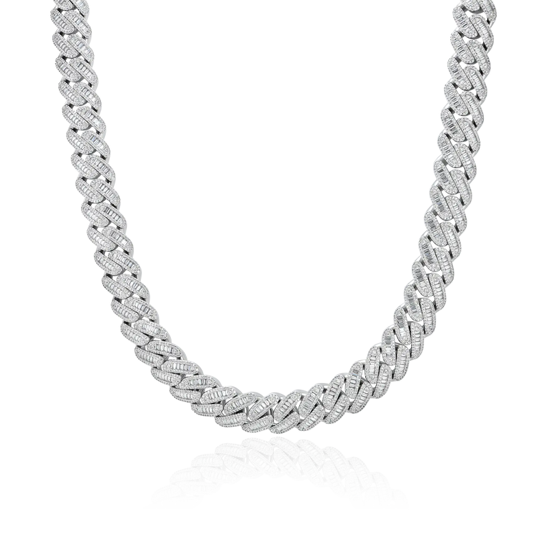 Halo Baguette Cut Cuban Link Chain - APORRO