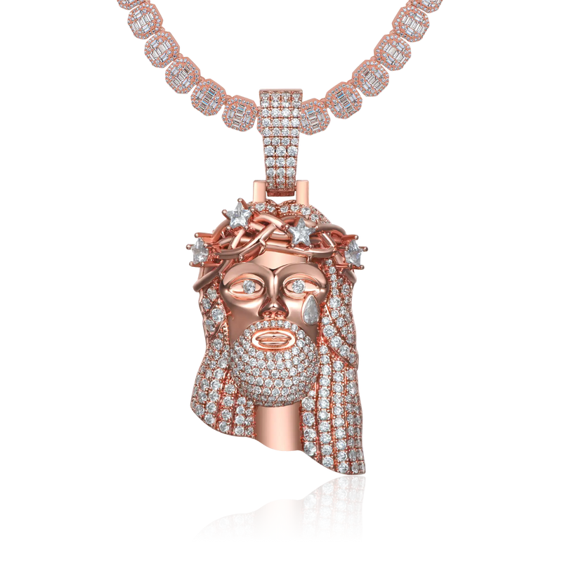 Rose Gold Stellar Jesus Pendant - Large - APORRO