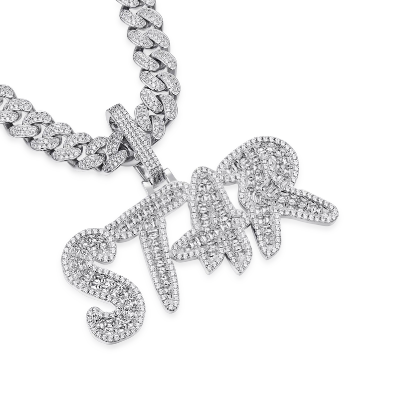 Custom Emerald Cut Coke Boys Font Pendant