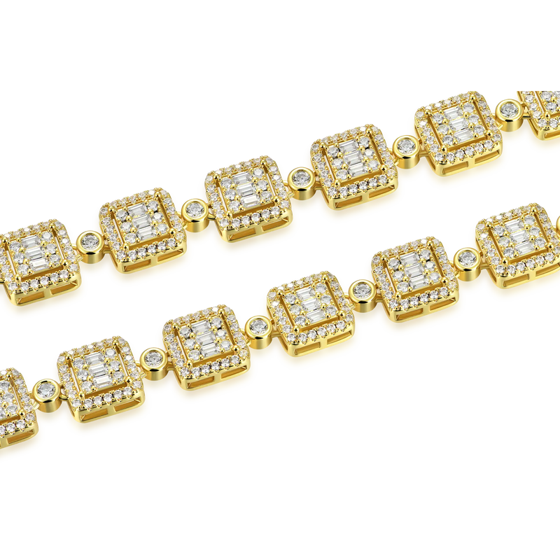 Baguette Cut Mix Tennis Chain - 10mm - APORRO