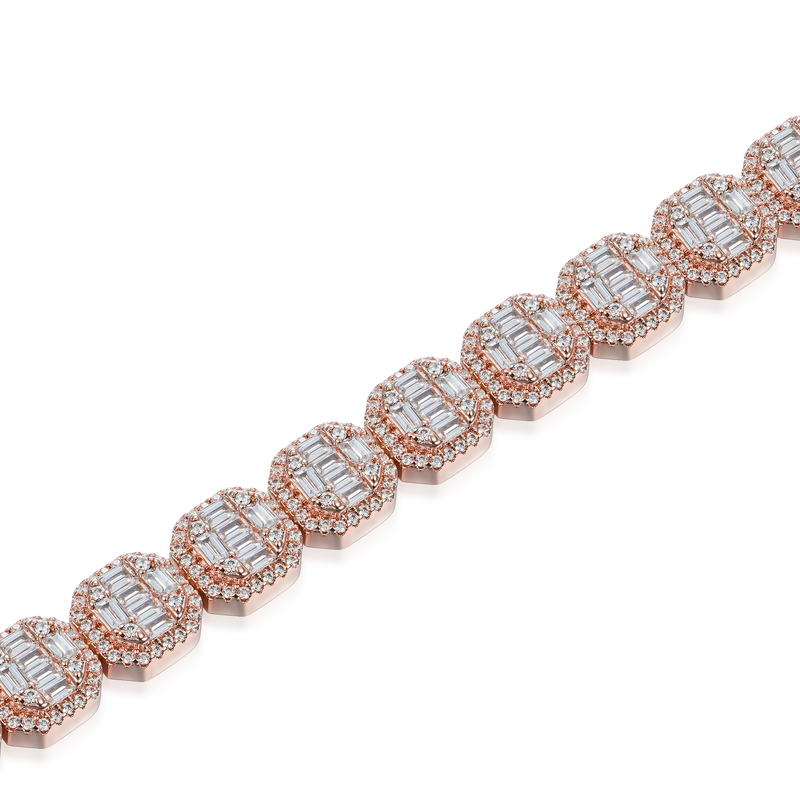 Baguette Clustered Tennis Bracelet - 8mm - APORRO