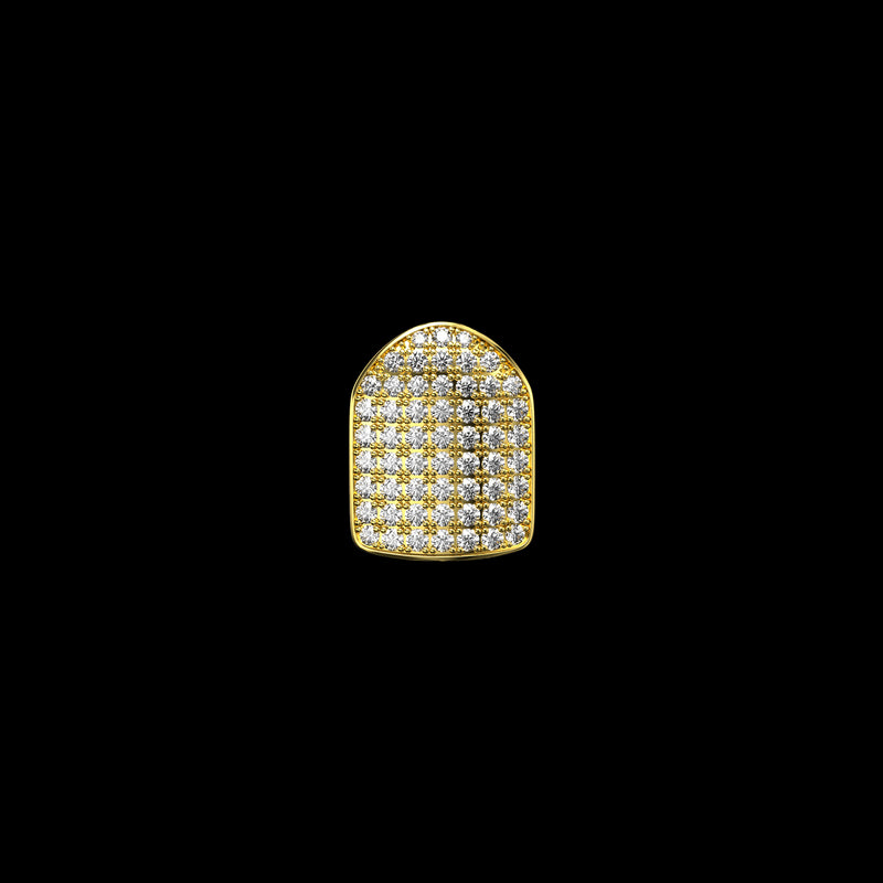 Pre-made Double Cap Iced Out Gold Grillz - Silver & Gold Grillz Teeth - APORRO