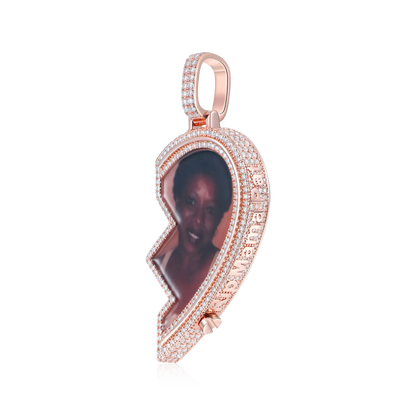 Custom Eternal Heart Frame Photo Pendant