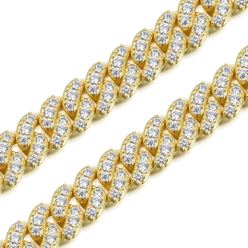 Micro Round Cut Moissanite Cuban Link Bracelet - 6mm - APORRO