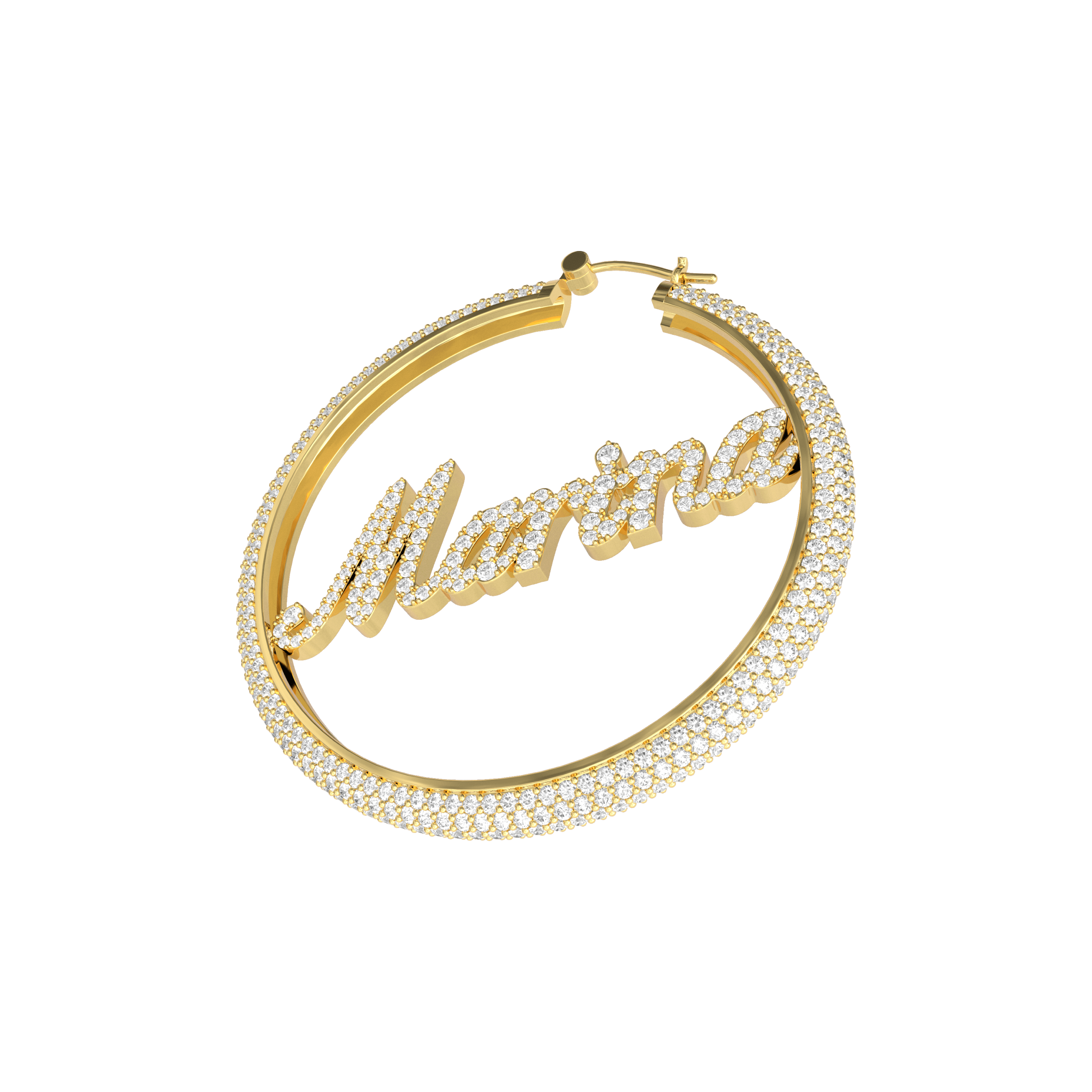 Custom 45mm Name Hoop Earring