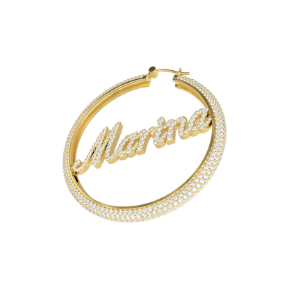 Custom 45mm Name Hoop Earring