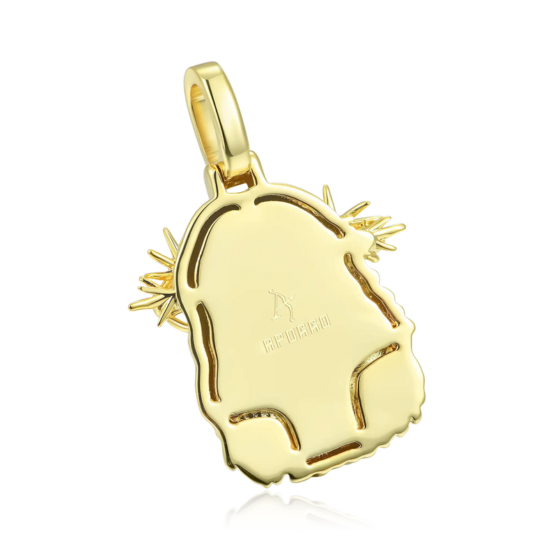 Jesus Piece Plain Gold Pendant - Micro - APORRO