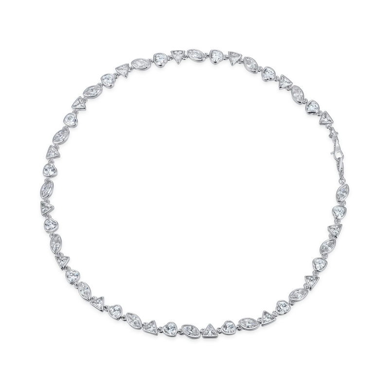 Mixed Shape Gemstone Bezel Chain - 6mm - APORRO