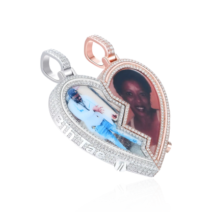 Custom Eternal Heart Frame Photo Pendant