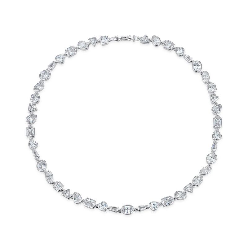 Mixed Shape Gemstone Bezel Chain - 6mm - APORRO