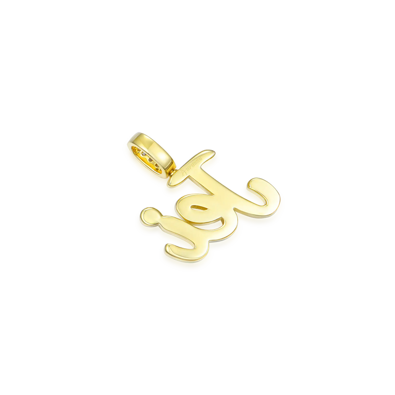 Custom 10K Solid Gold Font Pendant