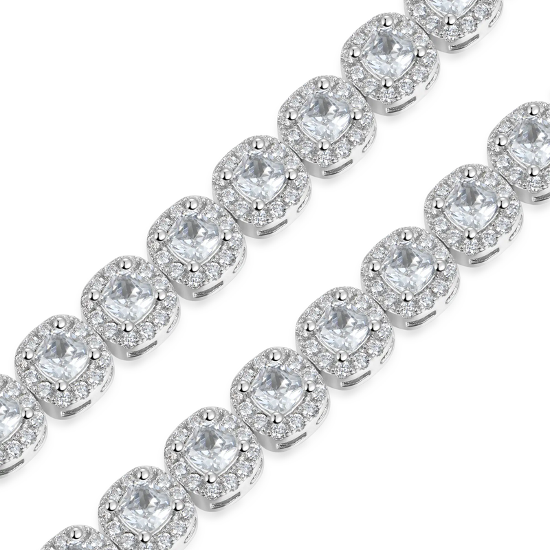 Cushion-Cut Clustered Tennis Bracelet - 7mm - APORRO