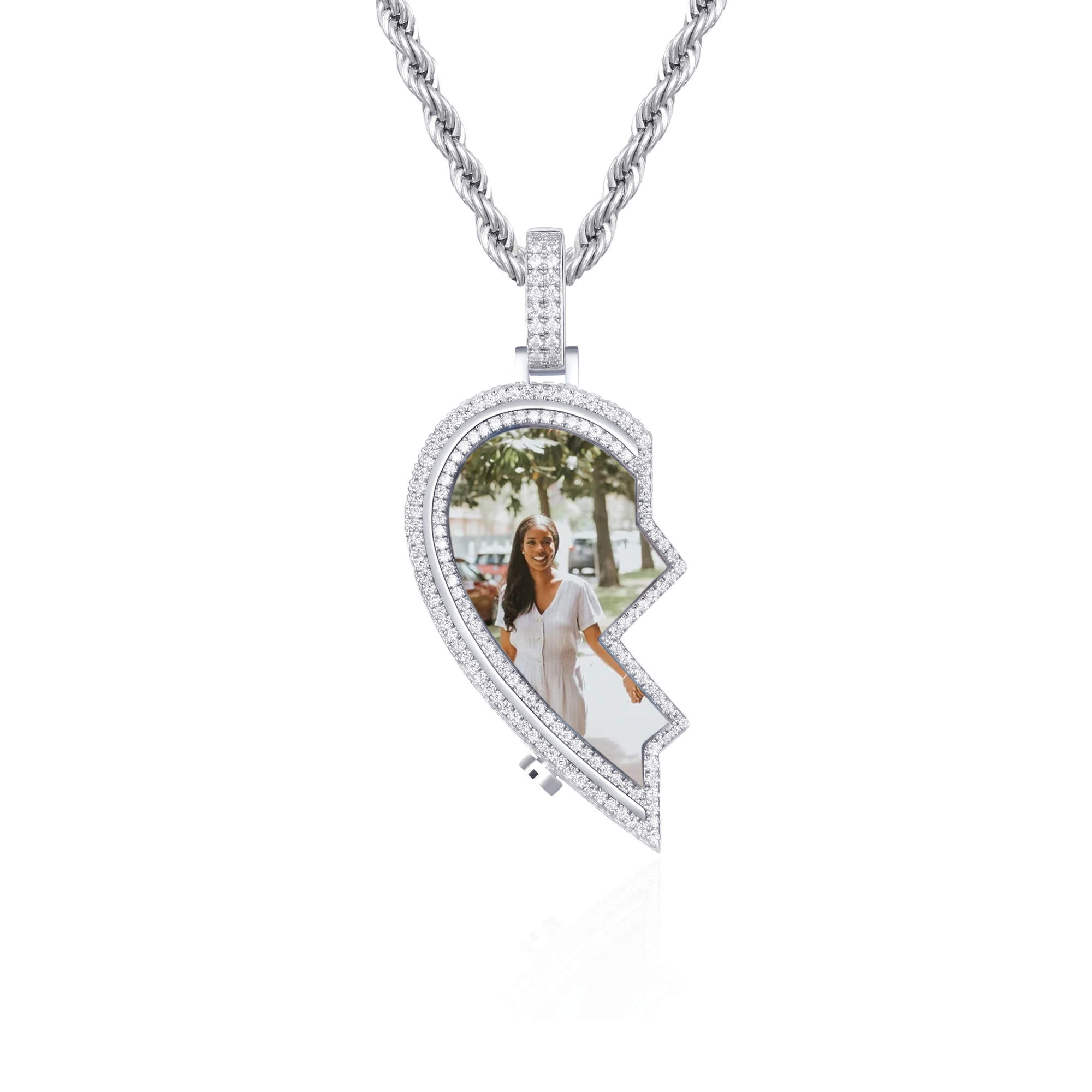 Custom Eternal Heart Frame Photo Pendant