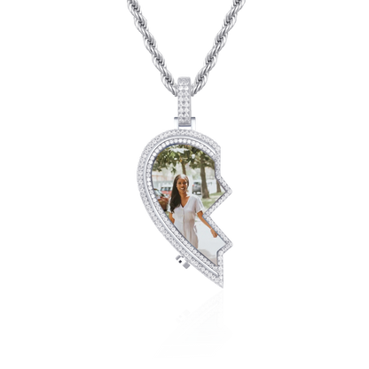 Custom Eternal Heart Frame Photo Pendant