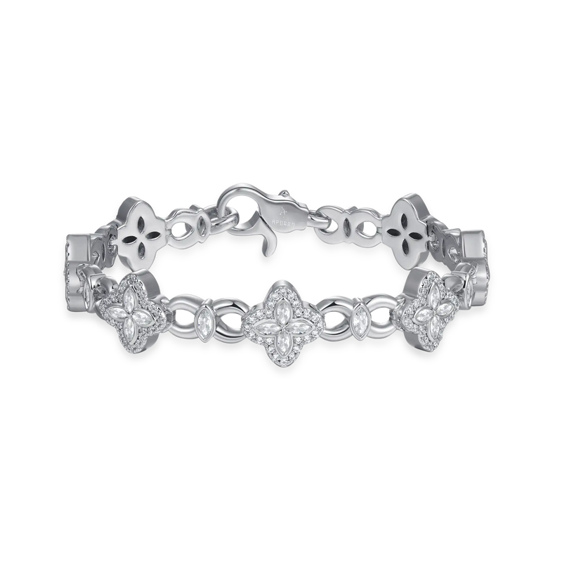 Iced Clover Moissanite Blessing Bracelet - APORRO