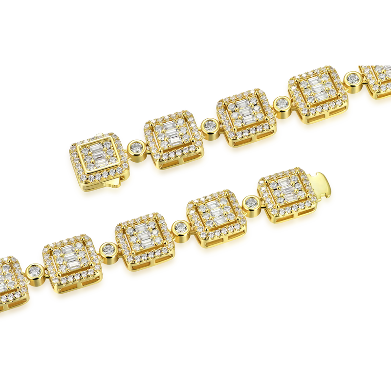 Baguette Cut Mix Tennis Chain - 10mm - APORRO