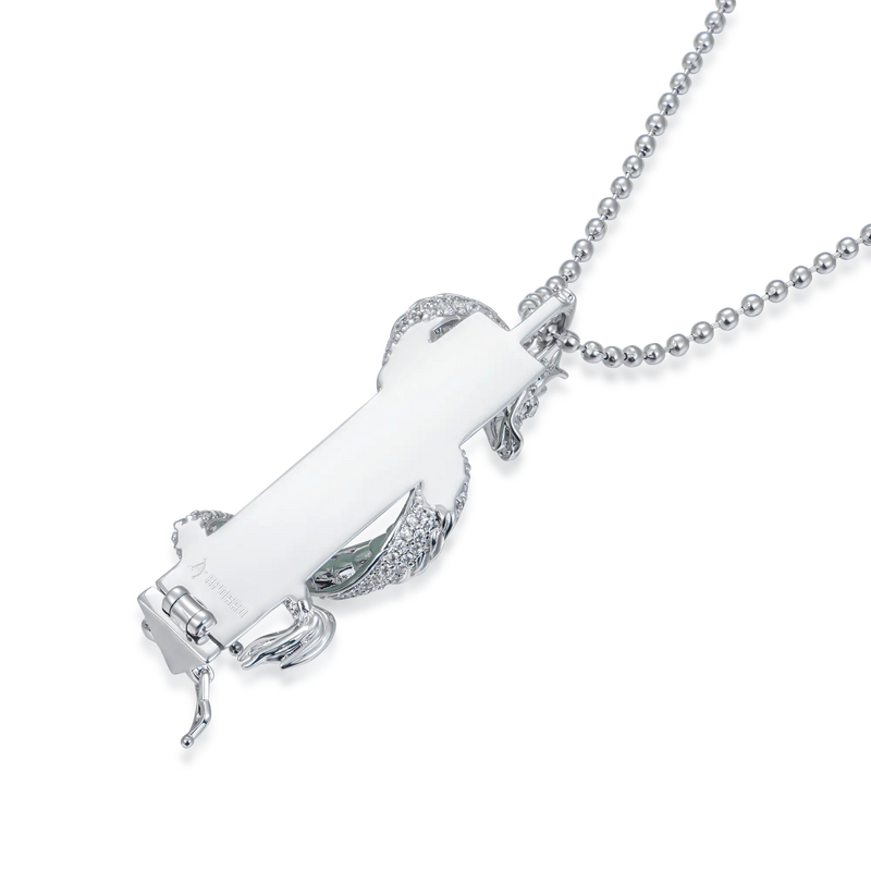 WONG Ⅱ Iced Out Jade Column Pendant - Urban Jewelry - APORRO