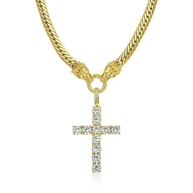 WONG Double Dragon Miami Cuban Chain + Pendant Gift Set - APORRO