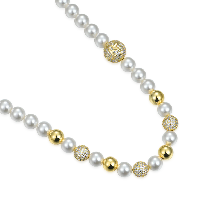 WONG Dragon Pearl and Bead Adjustable Choker Necklace - APORRO