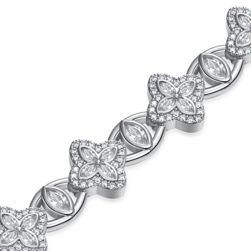 Iced Clover Moissanite Blessing Bracelet - APORRO