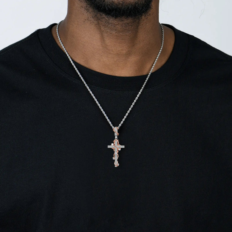 Thorned Rose Cross Pendant - APORRO