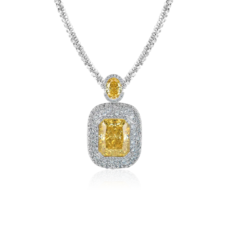 Crushed Ice Emerald Cut Pendant - APORRO