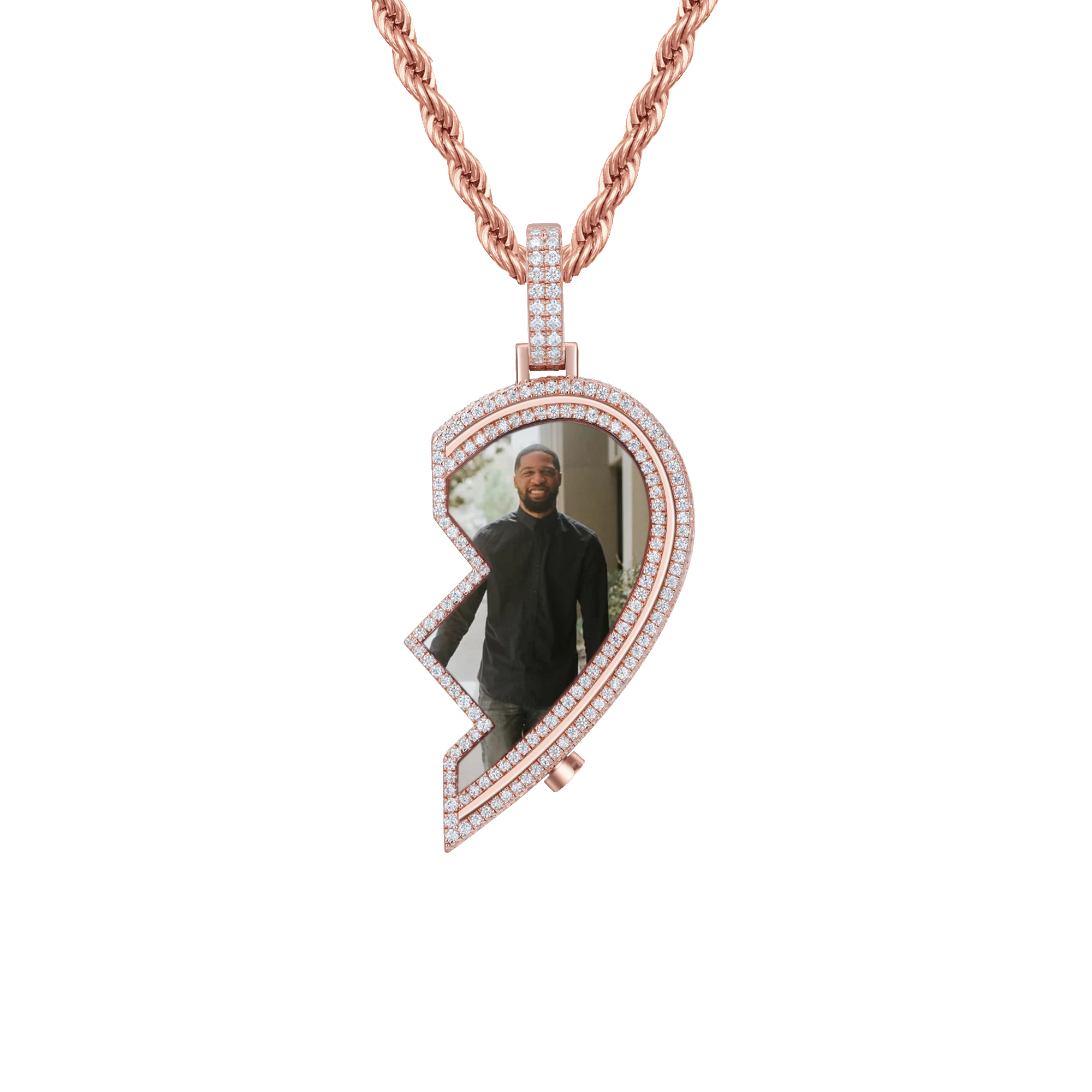 Custom Eternal Heart Frame Photo Pendant