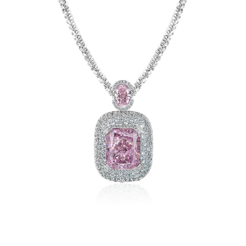 Crushed Ice Emerald Cut Pendant - APORRO