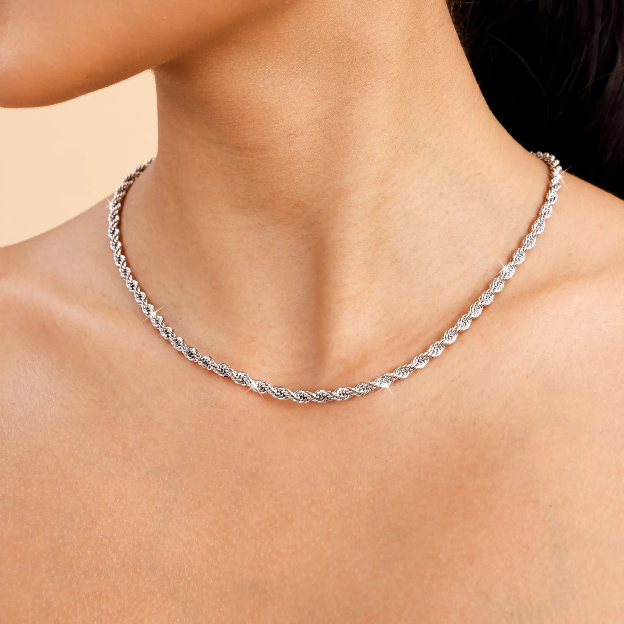 Women's Rope Chain - White Gold