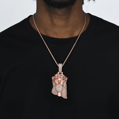 Rose Gold Stellar Jesus Pendant - Medium