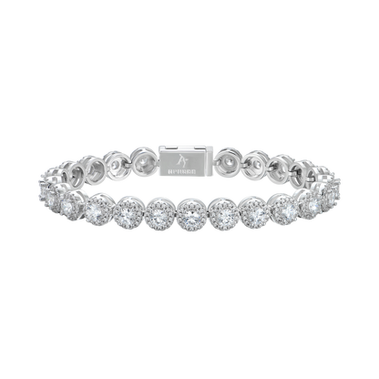 Moissanite Round Cut Clustered Tennis Bracelet - 7mm