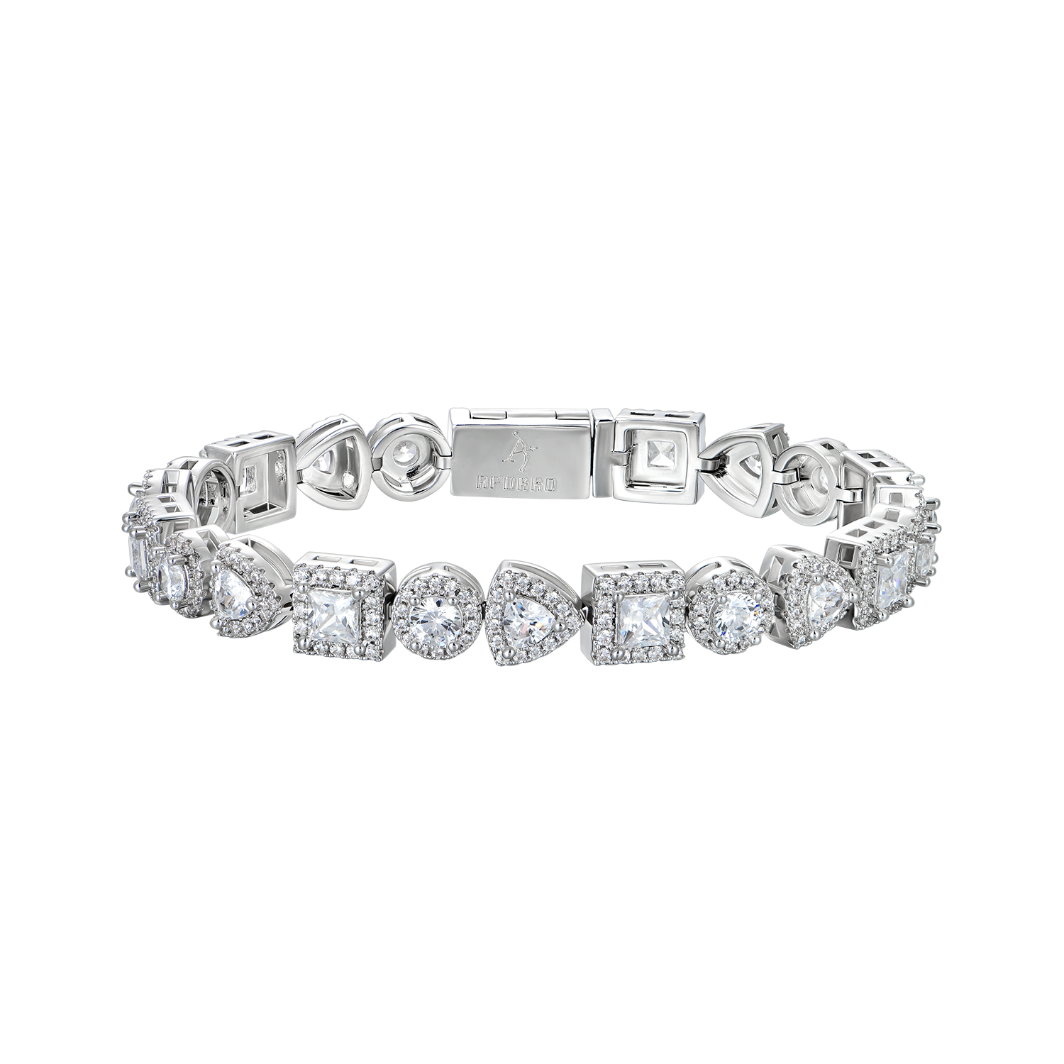 Princess Cut Mix Clustered Tennis Bracelet - 7mm